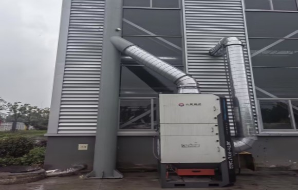 安徽萬磁電子股份有限公司粉塵處理系統進場安裝